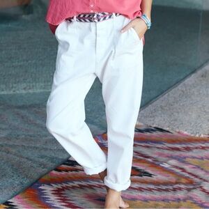 Xirena White Tucker Cotton Twill Button Fly Cropped Pant Size XS